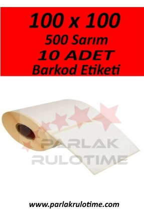 100mm x 100mm 500 Sarım 10 Adet Termal Kargo Barkod Ürün Etiketi Image 0