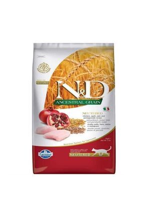 ND Kısırlaştırılmış Düşük Tahıllı Tavuklu Ve Narlı Kısır Kedi Maması 5 Kg Image 0