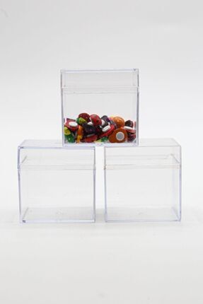 10'lu Mika Kutu Yüzük Kutusu Takı Kutusu Mum Kutusu (5cmx5cmx5cm-içi Boş) Image 0