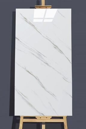 30x60 Cm Beyaz Siyah Mermer Desenli Kendinden Yapışkanlı Seramik Köpük Banyo PVC Duvar Paneli-6013 Image 0