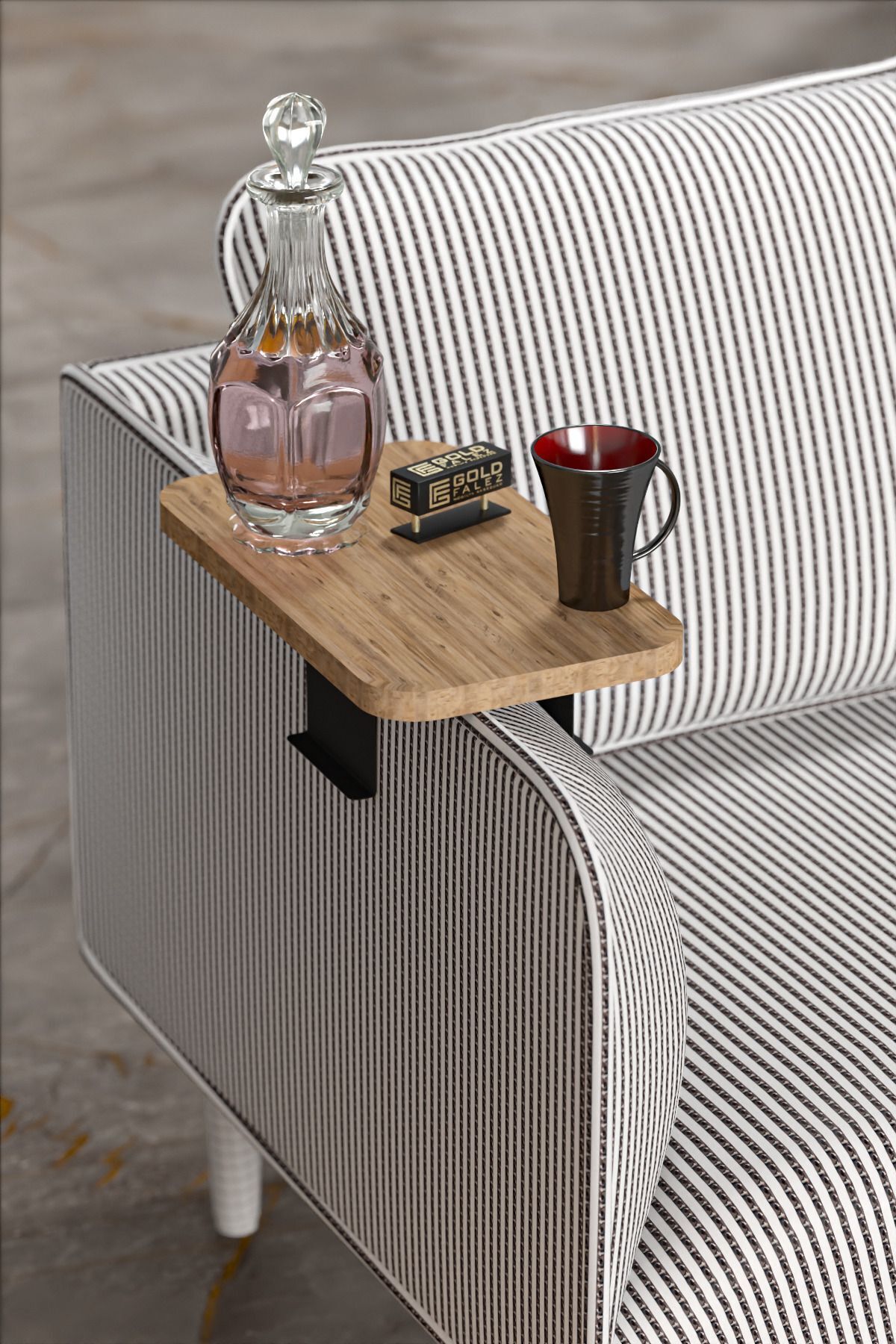 میز قهوه جانبی سینی قابل تنظیم مستطیل شکل تزئینی مدرن صندلی عمودی صندلی قهوه میز گردو