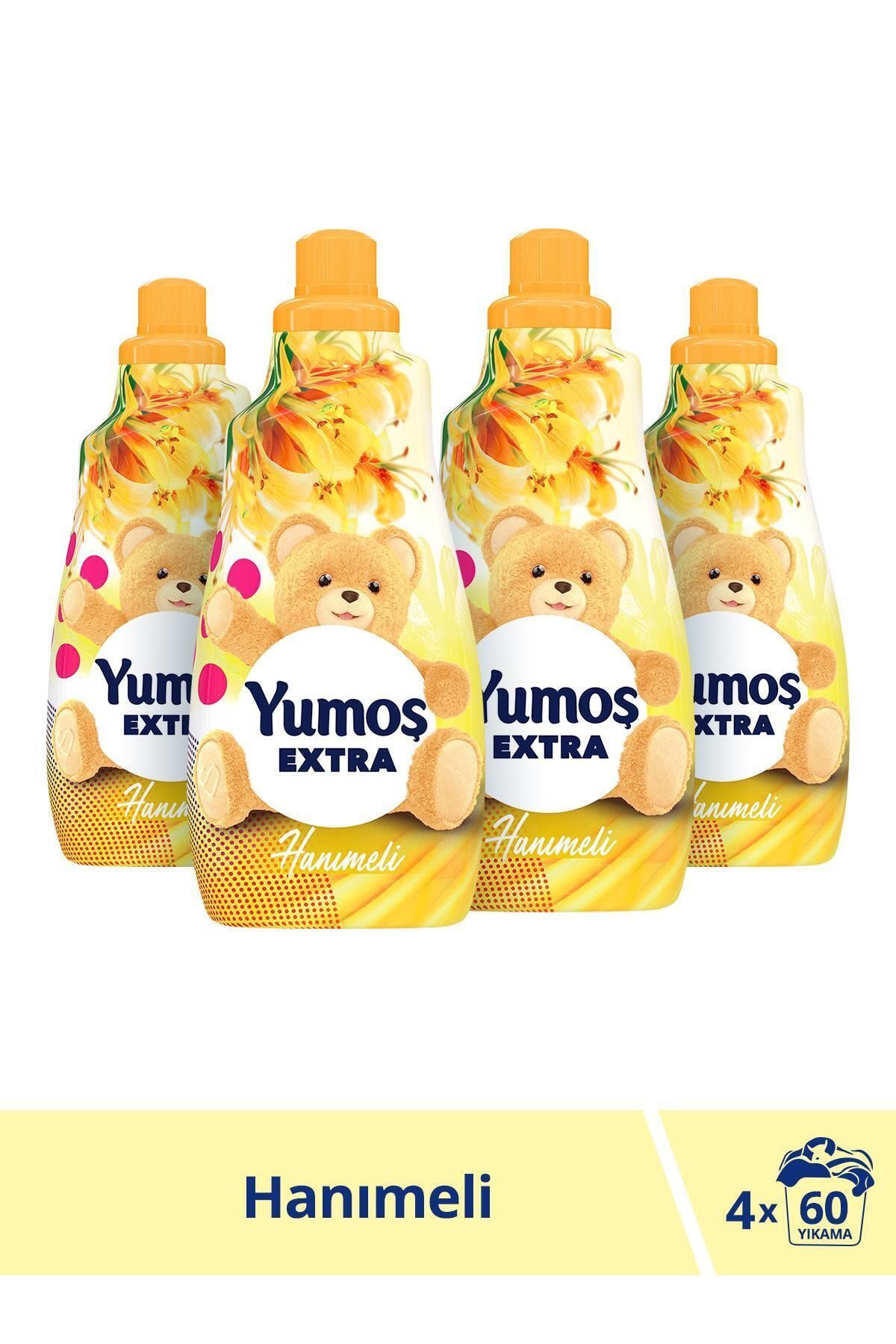 yumos extra hanimeli konsantre camasir yumusatici 1440 ml 60 yikama x 4 adet fiyati yorumlari trendyol