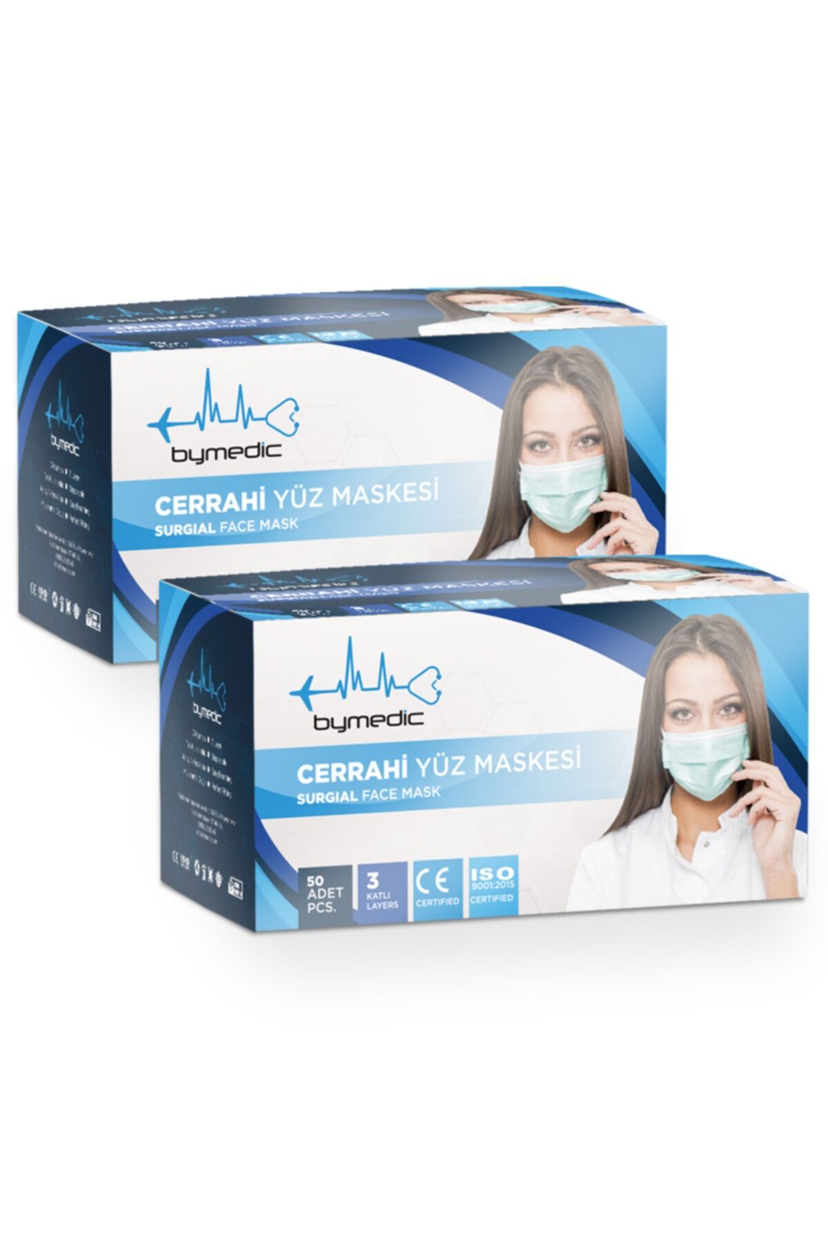 by medic full ultrasonik 3 katli burun telli cerrahi maske beyaz 50 li x 2 adet fiyati yorumlari trendyol