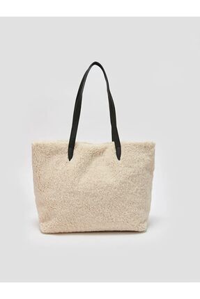 Kürklü Kadın Kol Çantası  42x30x14 cm Image 2