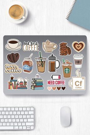 Kahve Temalı Sticker Etiket Seti - Coffee Sticker - Laptop Notebook Telefon Image 0