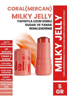 Milky Jelly Doğal Görünüm Dudak ve Yanak Renklendirici Allık Mercan (Coral) 5 GR Image 0