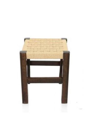 Ahşap Hasır Örgü Tabure 35 Cm Image 0