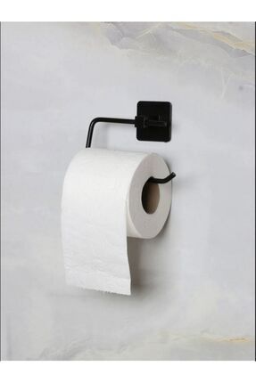 Kare Yapışkanlı Siyah Açık Tuvalet Kağıtlığı Wc Peçete Kağıtlık Tutucu Image 0