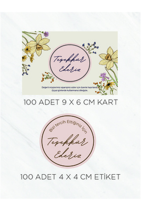 Teşekkür Kartı Ve Etiketi 100 adet Image 0