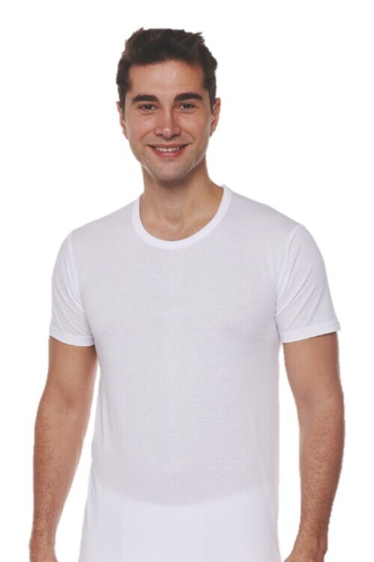 FSM1453 Erkek Pamuklu Süprem Penye Modal Bisiklet Yaka Fanila Ince Kumaş Kısa Kollu Atlet