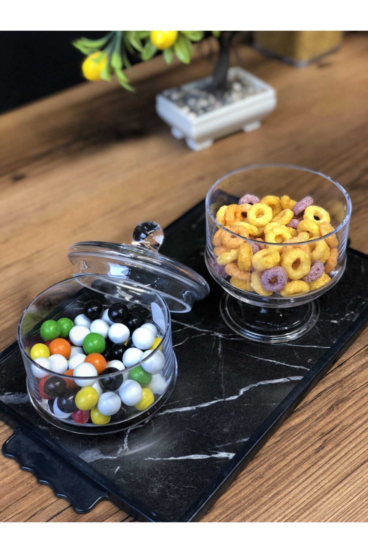 Şahane Pazar Alegre Glass Tarçın Düz 2'li Katlı Sunumluk 012 Fma04007