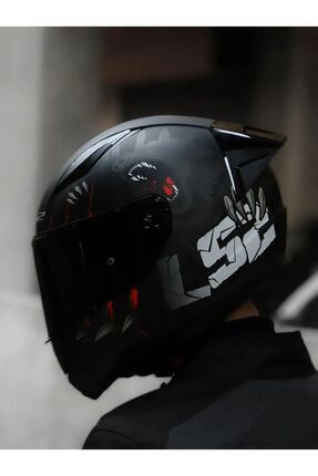 Rapid 2 Race Clawn Mat Siyah-gri-kırmızı Kask Image 1