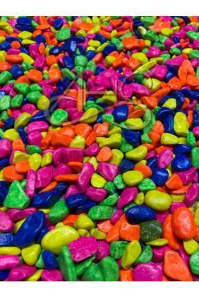 Renkli Dolomit Taş 1 Kg 05-2 Cm Akvaryum Teraryum Fanus Süsleme Bahçe Süs Dekor Renkli Çakıl Taş Image 0