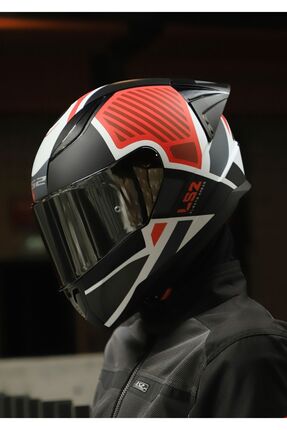 RAPID 2 RACE GRID MAT BEYAZ-KIRMIZI KASK Image 3