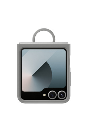 Galaxy Z Flip FE / Flip 6 Yüzüklü Silikon Kılıf - Gri Image 0