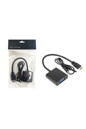 Hdmı To Vga Çevirici Jaklı Ses Kablosu Dahil 20cm Pl-7237 Image 0