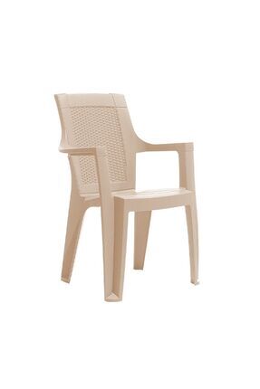 4 Adet Gardelia Elegance Rattan Plastik Koltuk Bahçe Sandalye Cappucino Bej Image 0