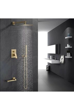 Banyo Duş Seti Ankastre Mat Gold Özel Seri Yeni Model 7 Yıl Garantili Ithal Image 0