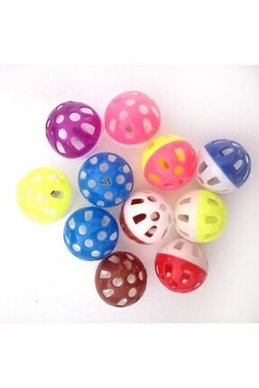 Renkli Zilli Kedi Topu Oyuncak Top 3'lü Image 0