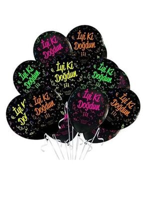 İYİKİ DOĞDUN YAZILI BALON 10 LU Image 0