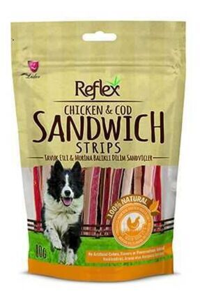 Tavuk Ve Morina Balığı Sandviç Köpek Için Kurutulmuş Et Ödül Maması 80 Gr Image 0