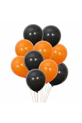 30 Adet Siyah Turuncu Balon Image 0