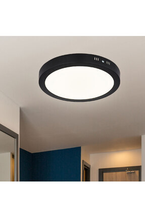 30 W Led Panel - Gün Işığı (3000K) - Siyah Kasa - Yuvarlak - Sıva Üstü - CT-5238G Image 0