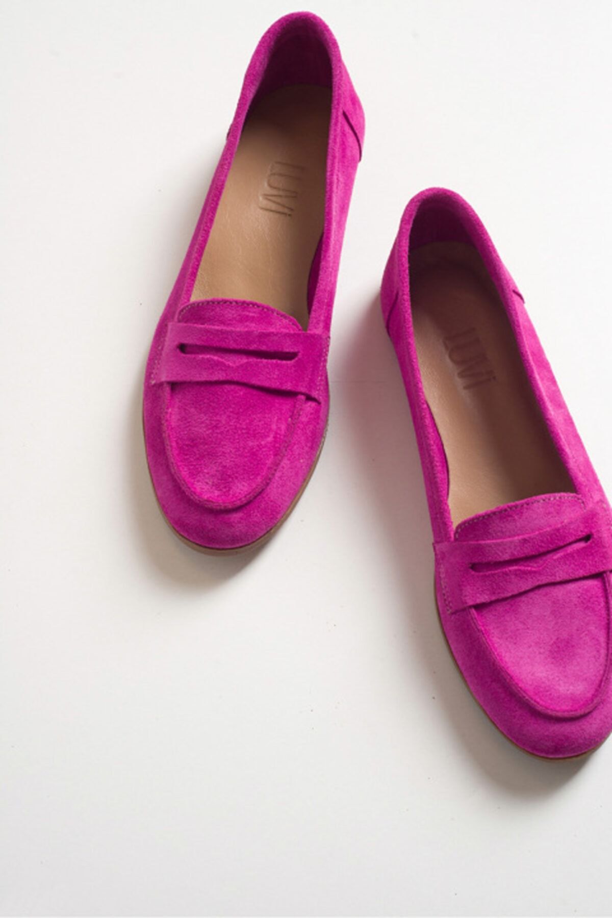 LuviShoes Kadın  Fuşya Süet Babet