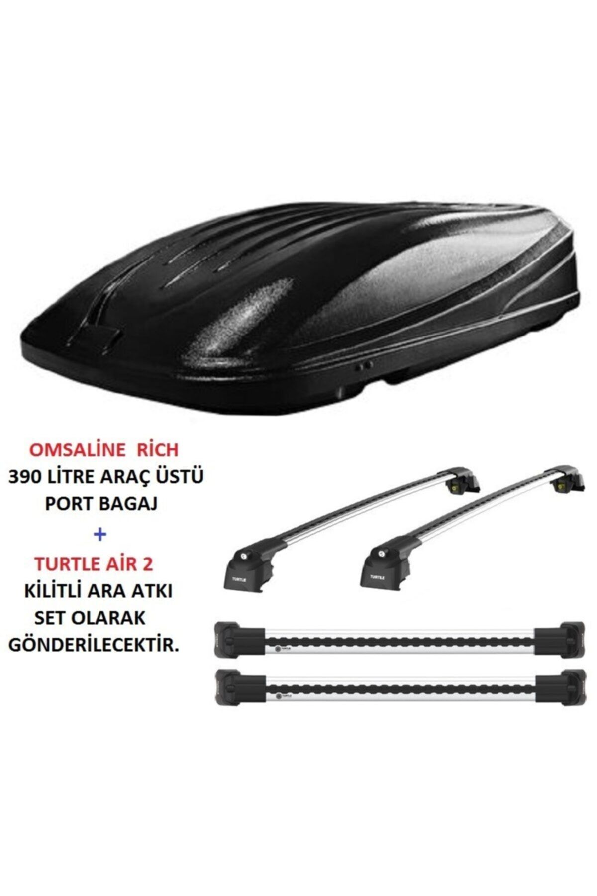 Turtle Kıa Soul (ps) Hb 2014-2019 Arası Uyumlu Rich 390 Litre Port Bagaj Ve Air 2 Bağlama Aparatı