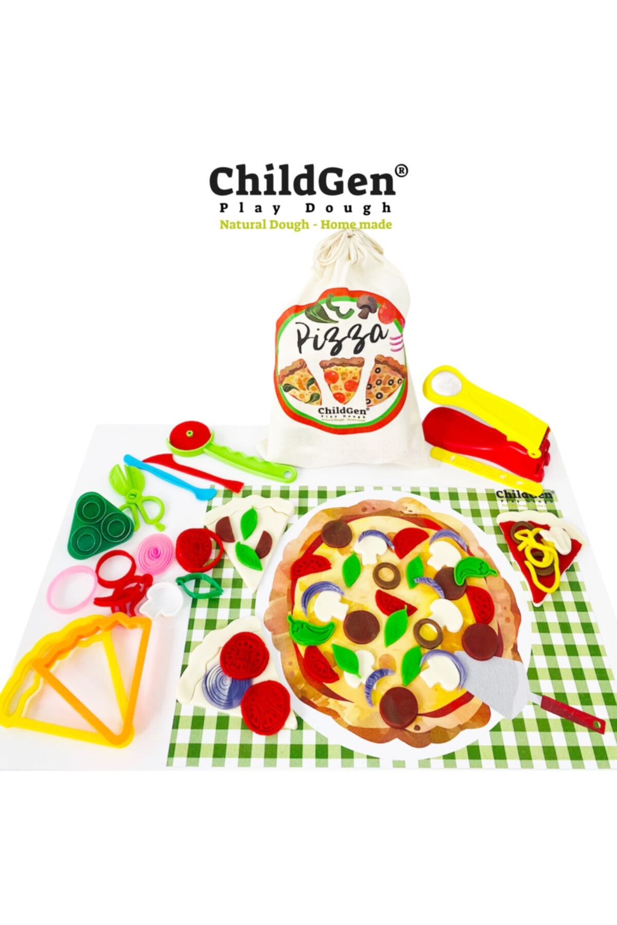 ChildGen Doğal Oyun Hamurları Pizzacı Konsept Set