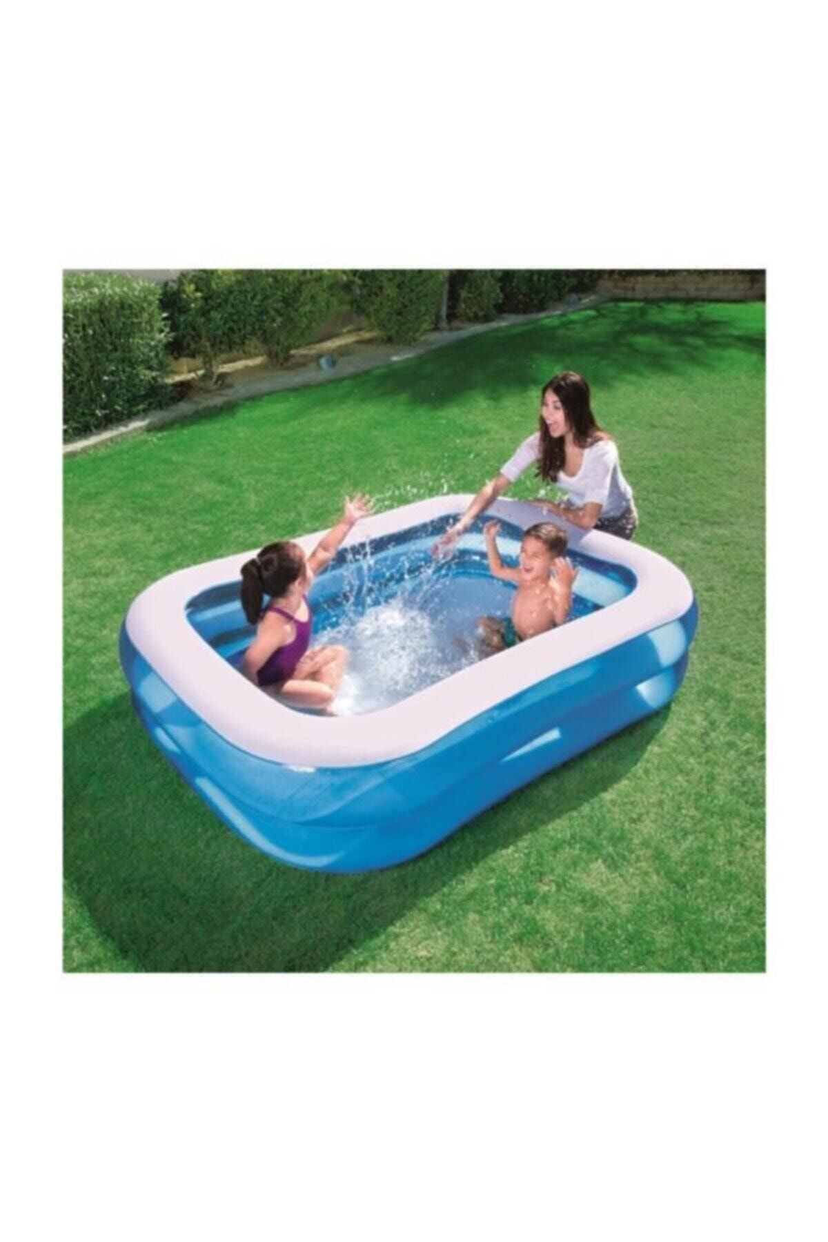 bestway 12819 buyuk boy dikdortgen sisme aile havuzu 211x132x46cm fiyati yorumlari trendyol
