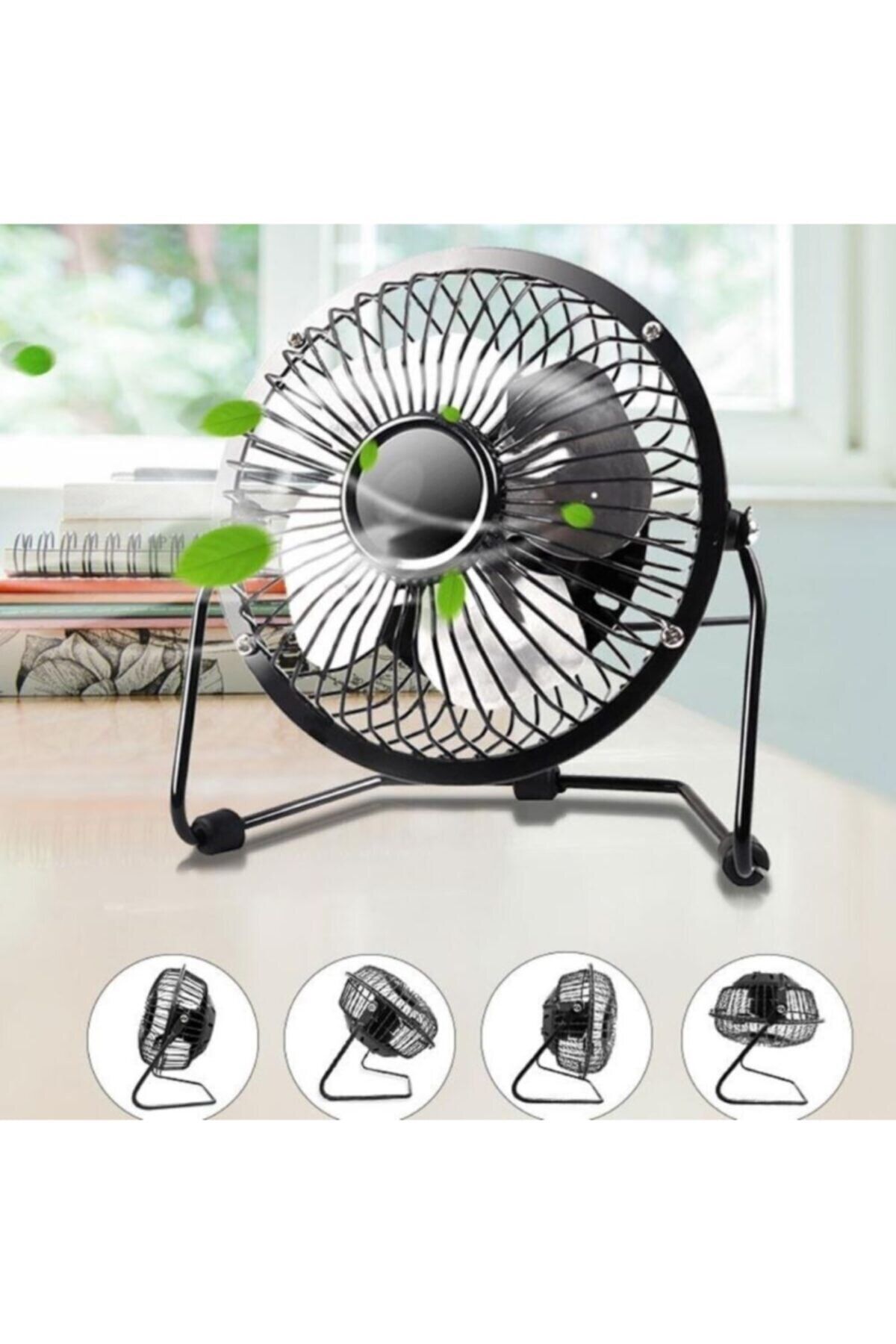 Melins Şarjlı Vantilatör Mini Fan Seyahat Tipi Serinletici Soğutucu Masaüstü Metal Usb