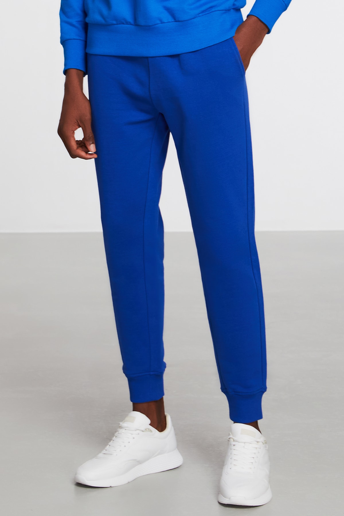 GRIMELANGE Jeremıah Erkek Parlement Mavi Basic Lastikli Paça Eşofman Altı