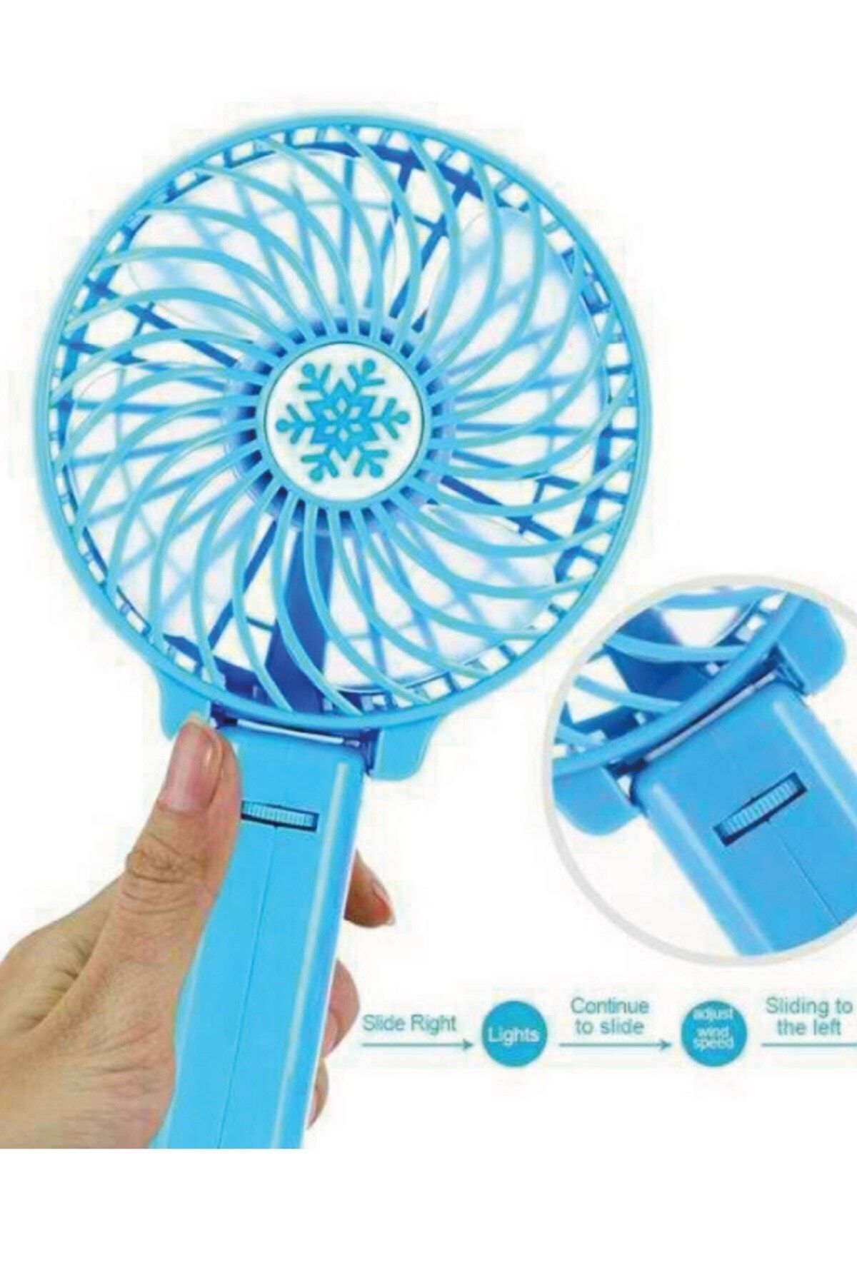 Kingshark Şarjlı Mini Katlanabilir Masaüstü El Vantilatör Soğutucu Fan
