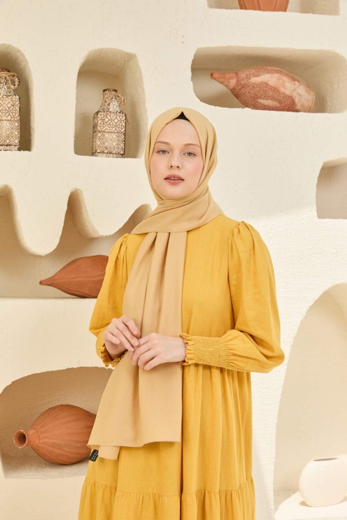 BURDEN IPEK Demor Düz Şal Gold