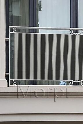 Balkon Demiri Perdesi Korkuluk Perdesi Her Ölçüde Boy X En Bağcıklı  SİYAHBEYAZ Image 0
