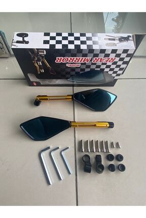 Motosiklet Cnc Spor Ayna Sarı Üniversal Modifiye Image 0