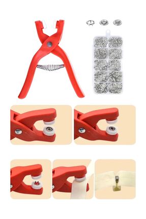 Pratik Çıt Çıt Düğme Takma Çakma Aparatı Makinesi ve 100 Adet Çıt Çıt Image 1