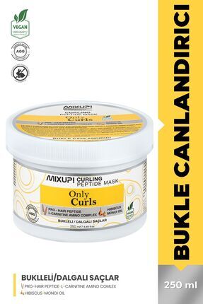 Bukleli ve Dalgalı Saçlar için Pro-Hair Peptit,L-Karnitin,Amino Kompleks Maske 250 ML Image 0