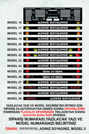 Kişiye Özel Isimli Plakalık Hd Kalite Uv Kabartma Plakalık - Işıksız Plakalık Image 3