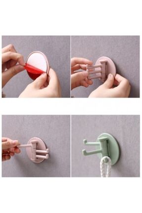 3 Kancalı Çok Amaçlı Plastik Askı Ayarlanabilir Mutfak Ve Banyo Askısı Image 1
