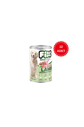 FİX KUZU ETLİ YETİŞKİN KÖPEK KONSERVESİ 400 GR 12 ADET Image 0