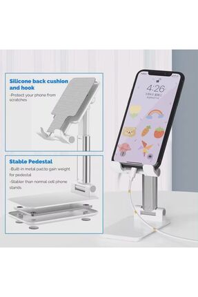 Masa Üstü Tablet Ve Telefon Tutucu Stand 2 Kademeli Uzunluk Ayarlı Image 4