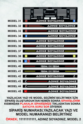 Kişiye Özel Isimli Plakalık Hd Kalite Uv Kabartma Plakalık - Işıksız Plakalık Image 4