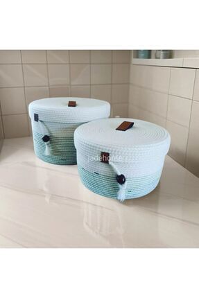 Jadehome Sepet Düzenleyici Organizer Pamuk Kordon 24×14 26×18 Hediyelik Dekoratif Sepetler Image 0
