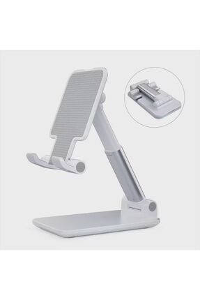 Masa Üstü Tablet Ve Telefon Tutucu Stand 2 Kademeli Uzunluk Ayarlı Image 0