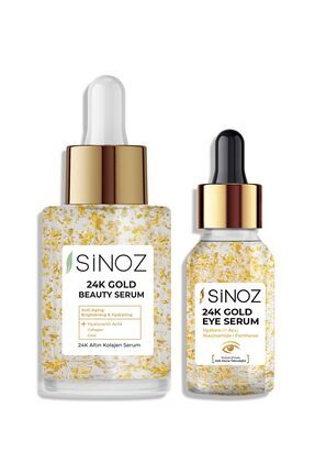 Sinoz 24K Yüz Bakım Serumu 30 ml + 24K Altın Göz Çevresi Serumu 10 ml Seti Image 0