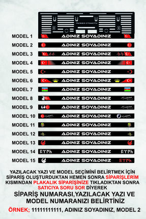 Kişiye Özel Isimli Plakalık Hd Kalite Uv Kabartma Plakalık - Işıksız Plakalık Image 2