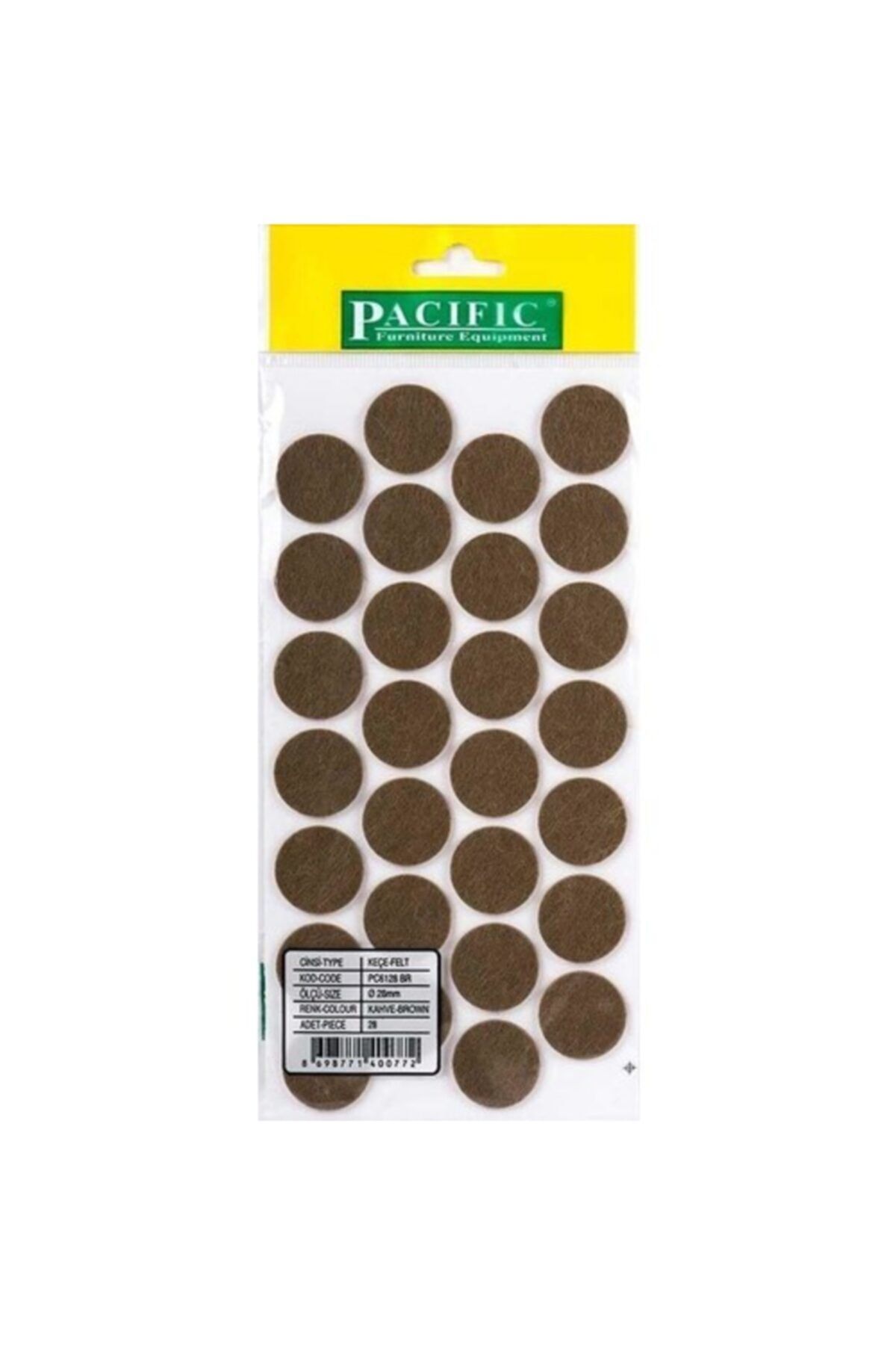 PACIFIC Nsp Masa ve Sandalye Keçe Kahverengi Yuvarlak 28 Mm