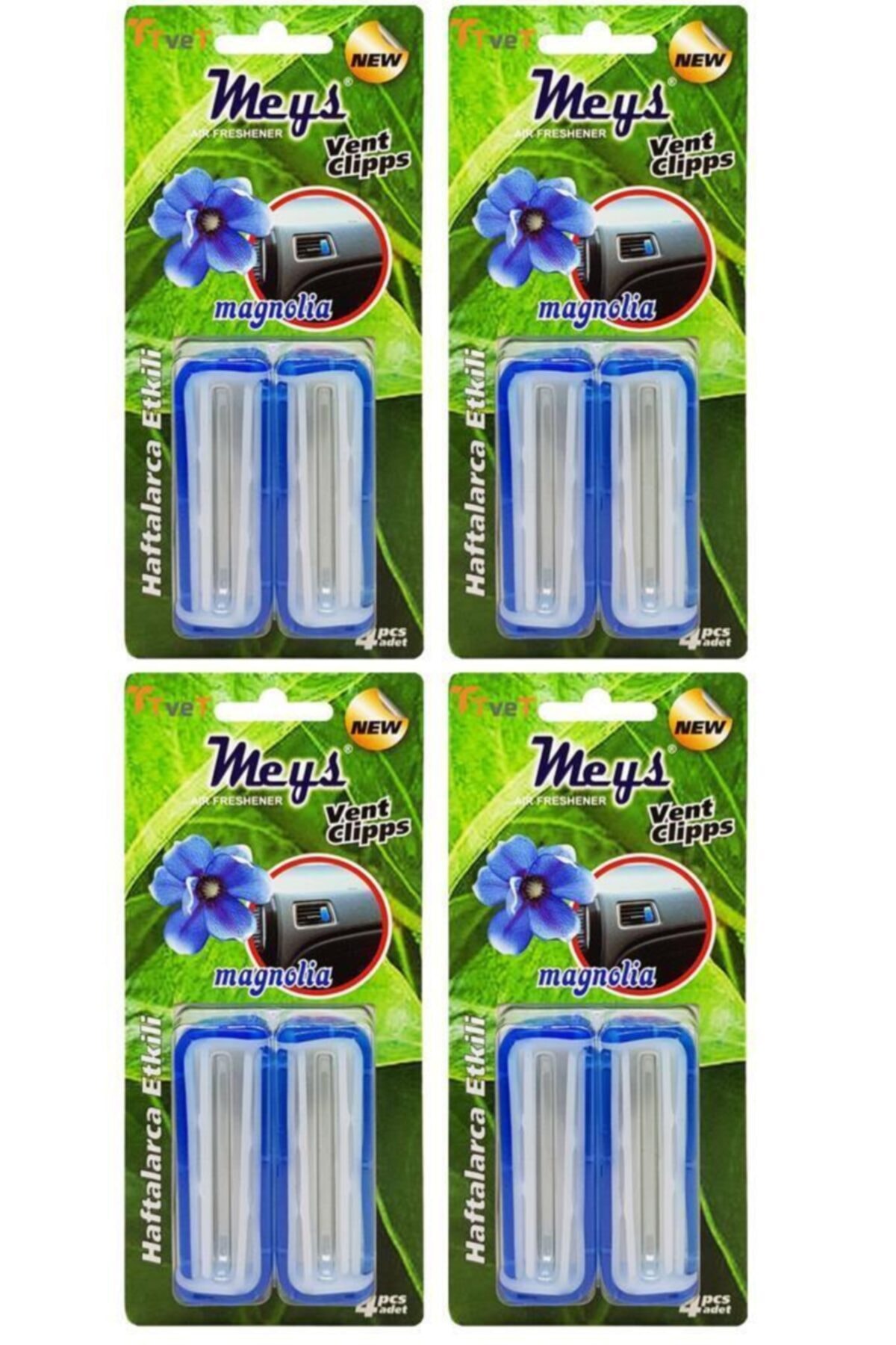 Tvet Meys Oto Petek Kalorifer Kokusu Mavi Klips - 4 Paket (16 Adet) Manolya - Magnolia